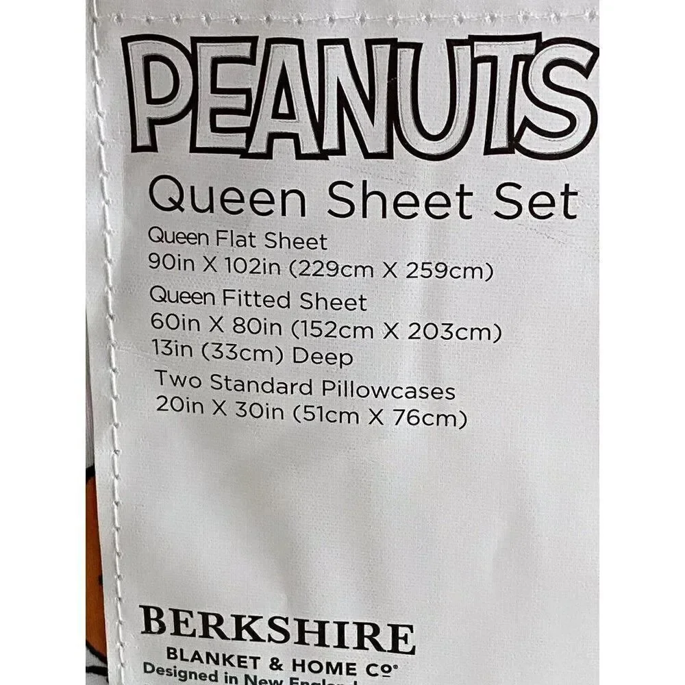 Peanuts Snoopy Halloween Costumes QUEEN Sheet‎ Set Ghost Mummy Skeleton NEW